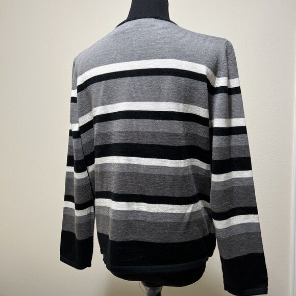 Alfred Dunner Woman Mock Twinset Cardigan Built in Tank Wool Blend sz PXL Petite - Picture 6 of 13